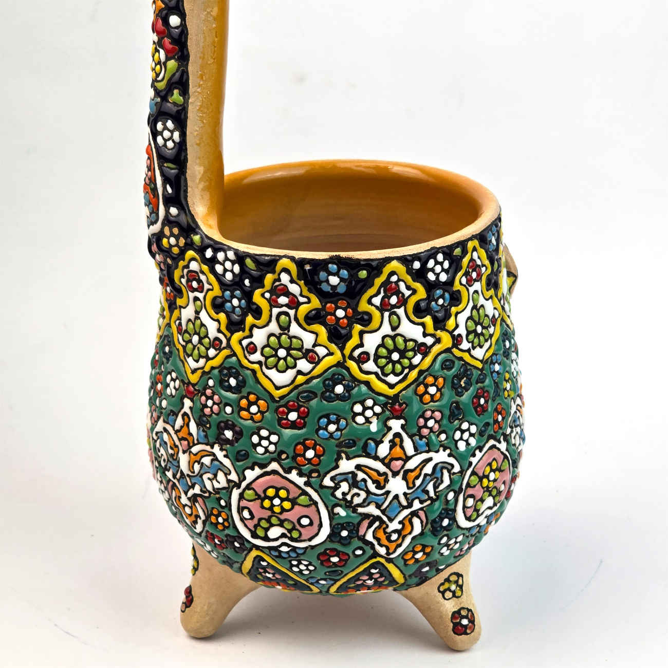 波斯陶瓷糖碗 – 珐琅(Minakari)鹿图案