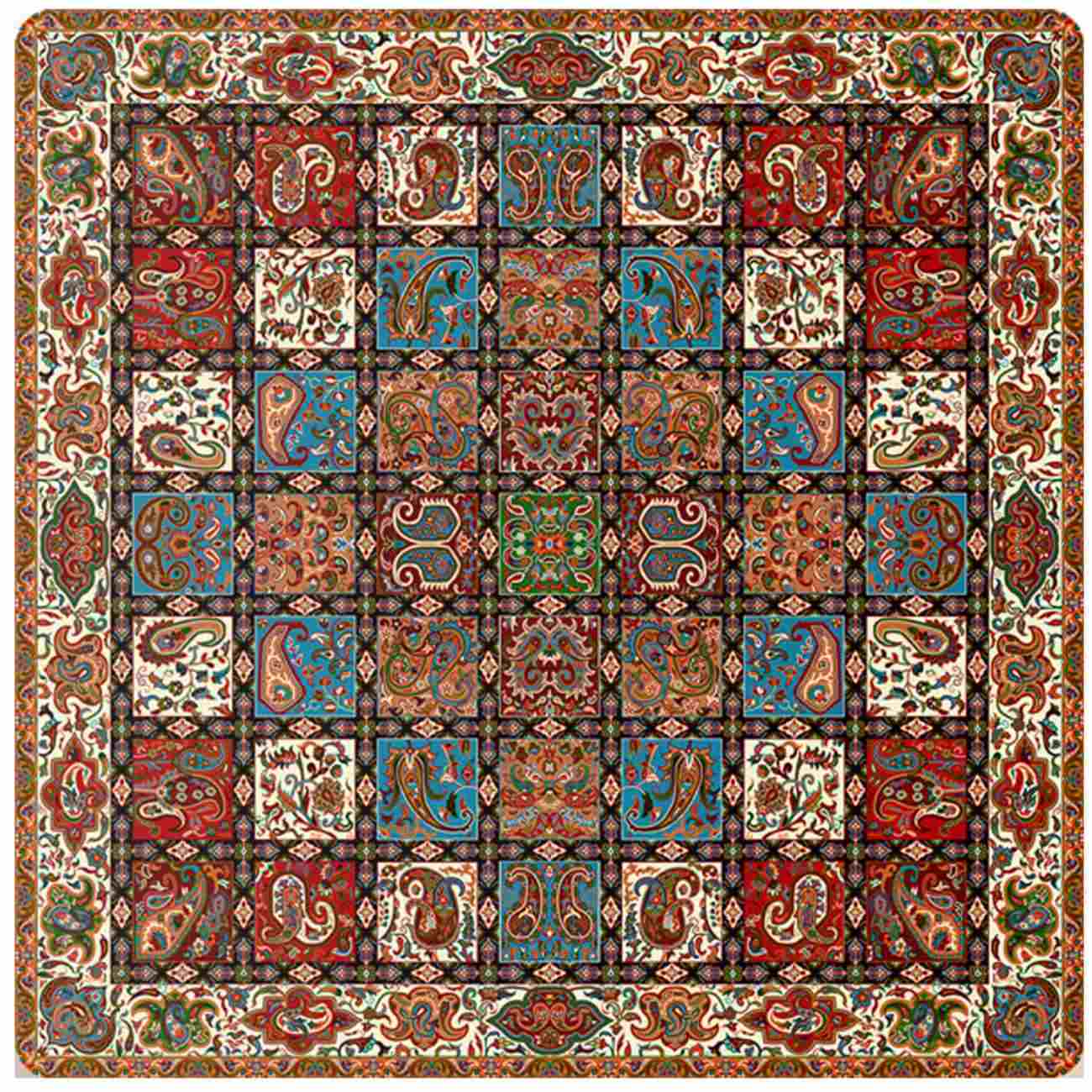 Main image of 奢华波斯特尔梅桌布 – 花卉佩斯利图案