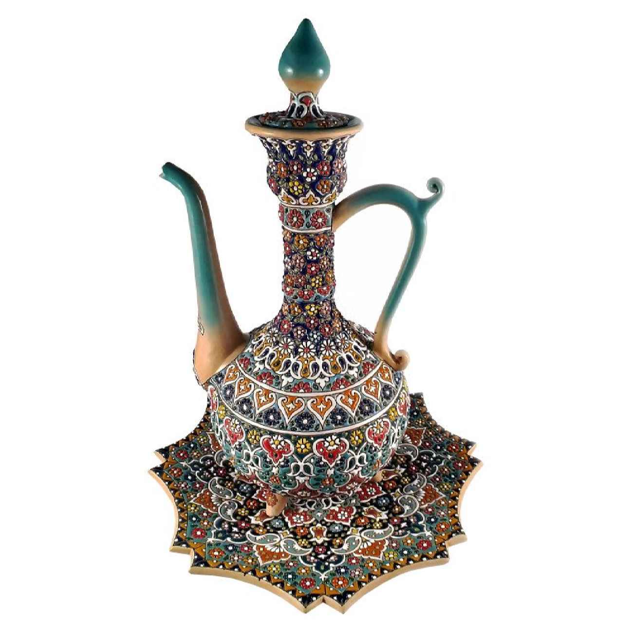 Main image of 波斯陶瓷玫瑰水喷壶与盘子套装