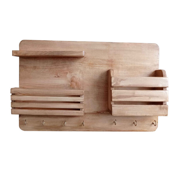 木质墙面钥匙挂钩带盒 – 7挂钩