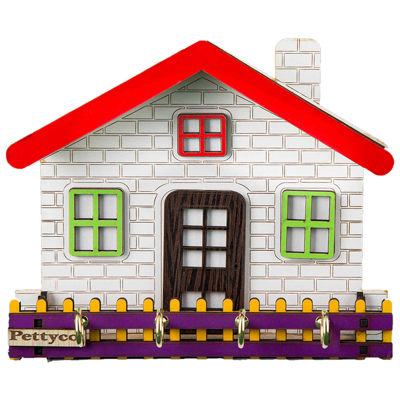 Main image of 木质乡村风墙面钥匙挂钩 – 4挂钩