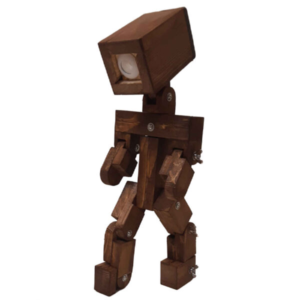 木质台灯 – 手工制作，可调节 Robolight 造型灯