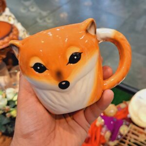 艺术陶瓷杯 – 动物设计，橙色款