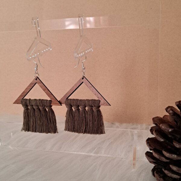 手工编织流苏耳环 – 三角形设计