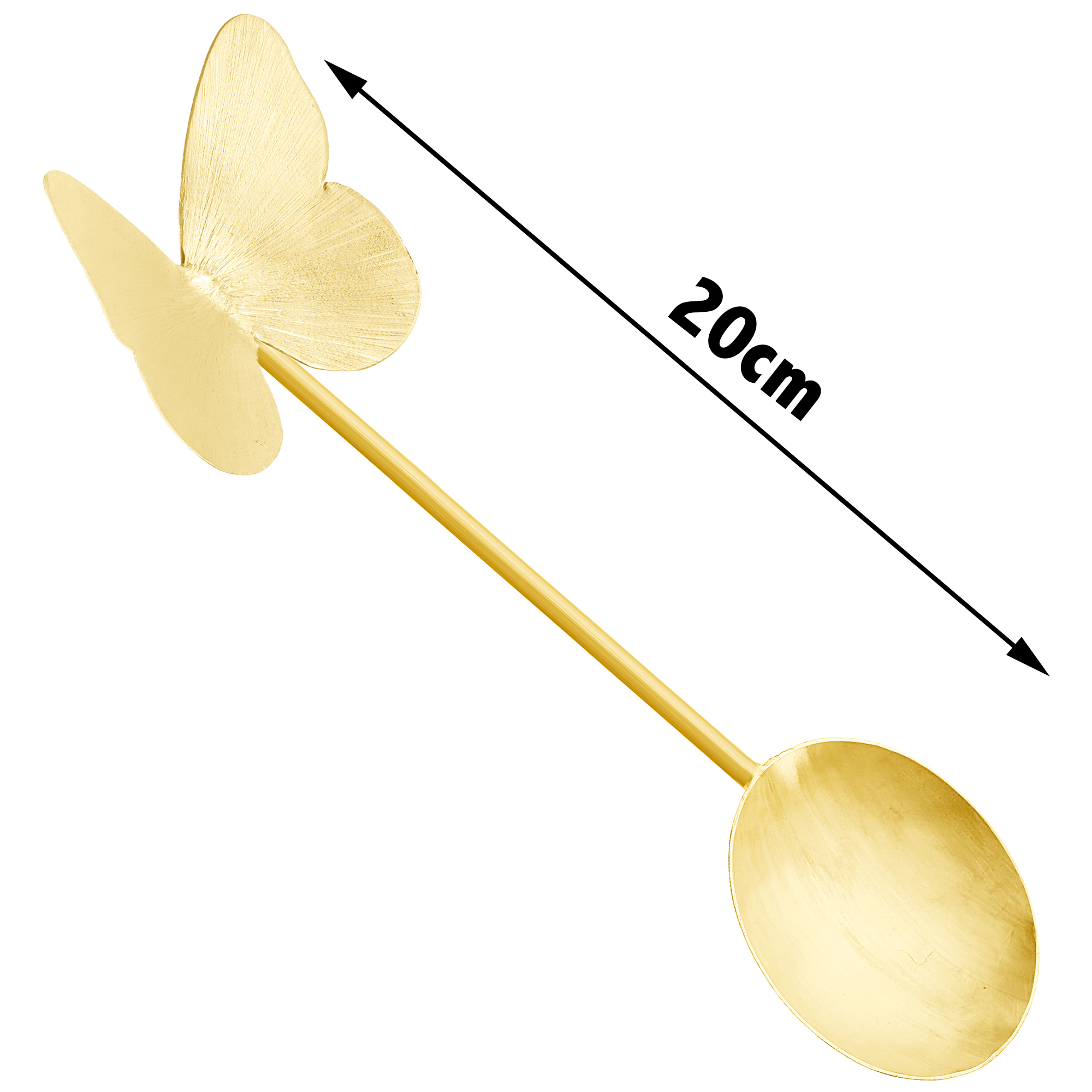 金色蝴蝶设计黄铜坚果勺