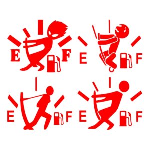 黑色车贴 – 红色油表设计