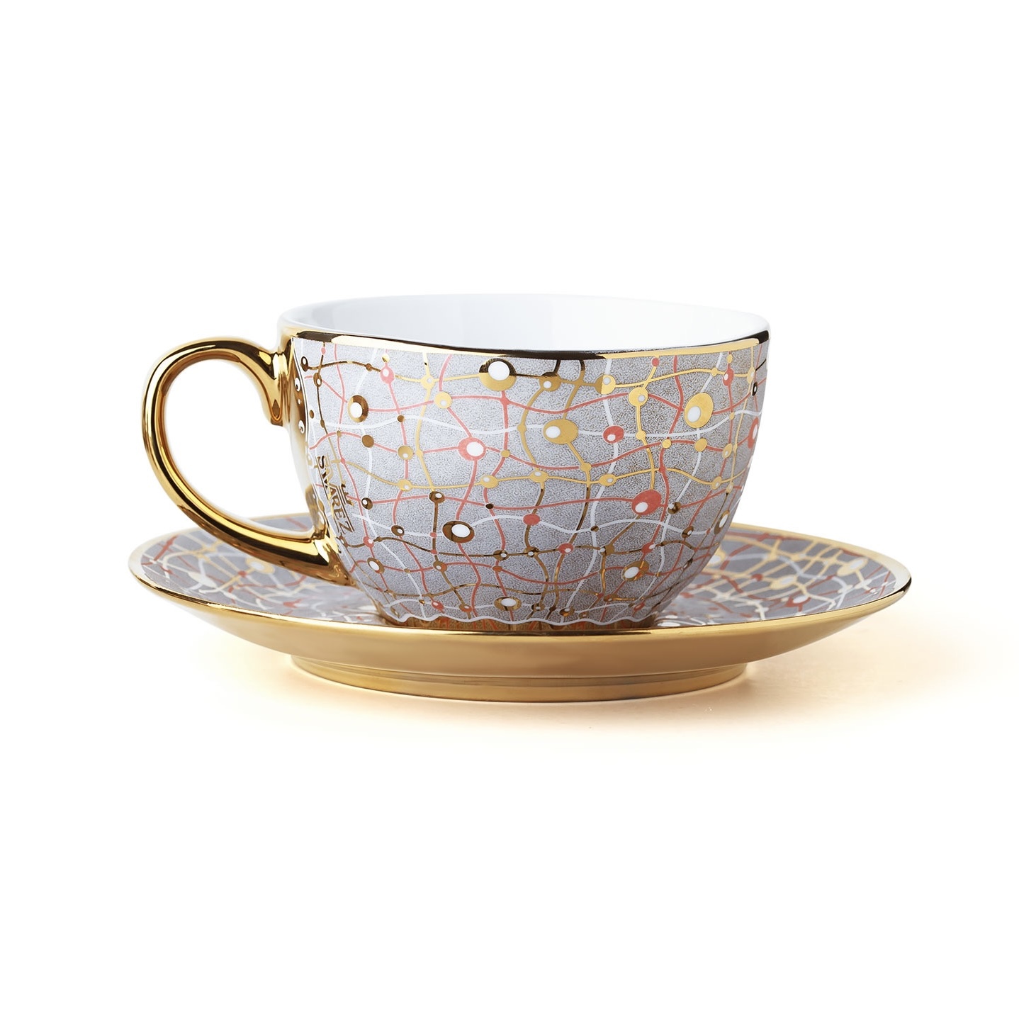 经典艺术瓷器茶具套装 – 金色细节,优雅精致餐桌体验