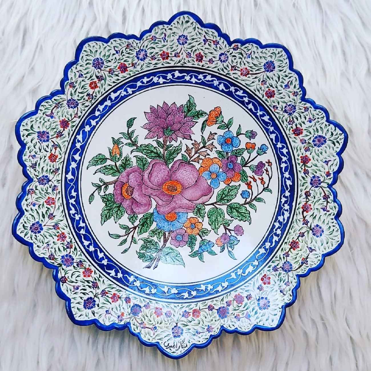 Main image of 装饰铜掐丝珐琅盘 – 波斯手绘工艺