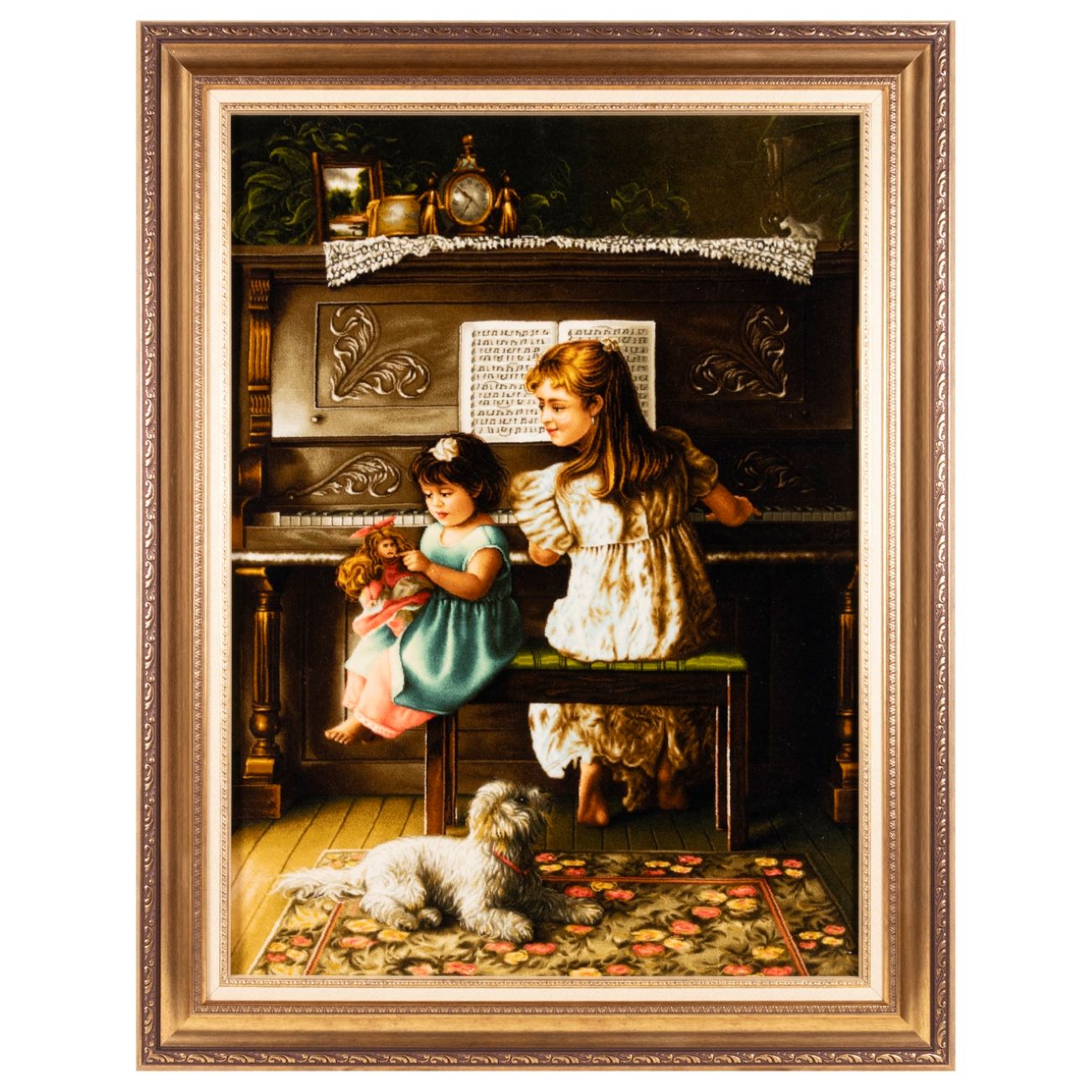 Main image of 手工打结波斯图案地毯——塔布里兹钢琴女孩款