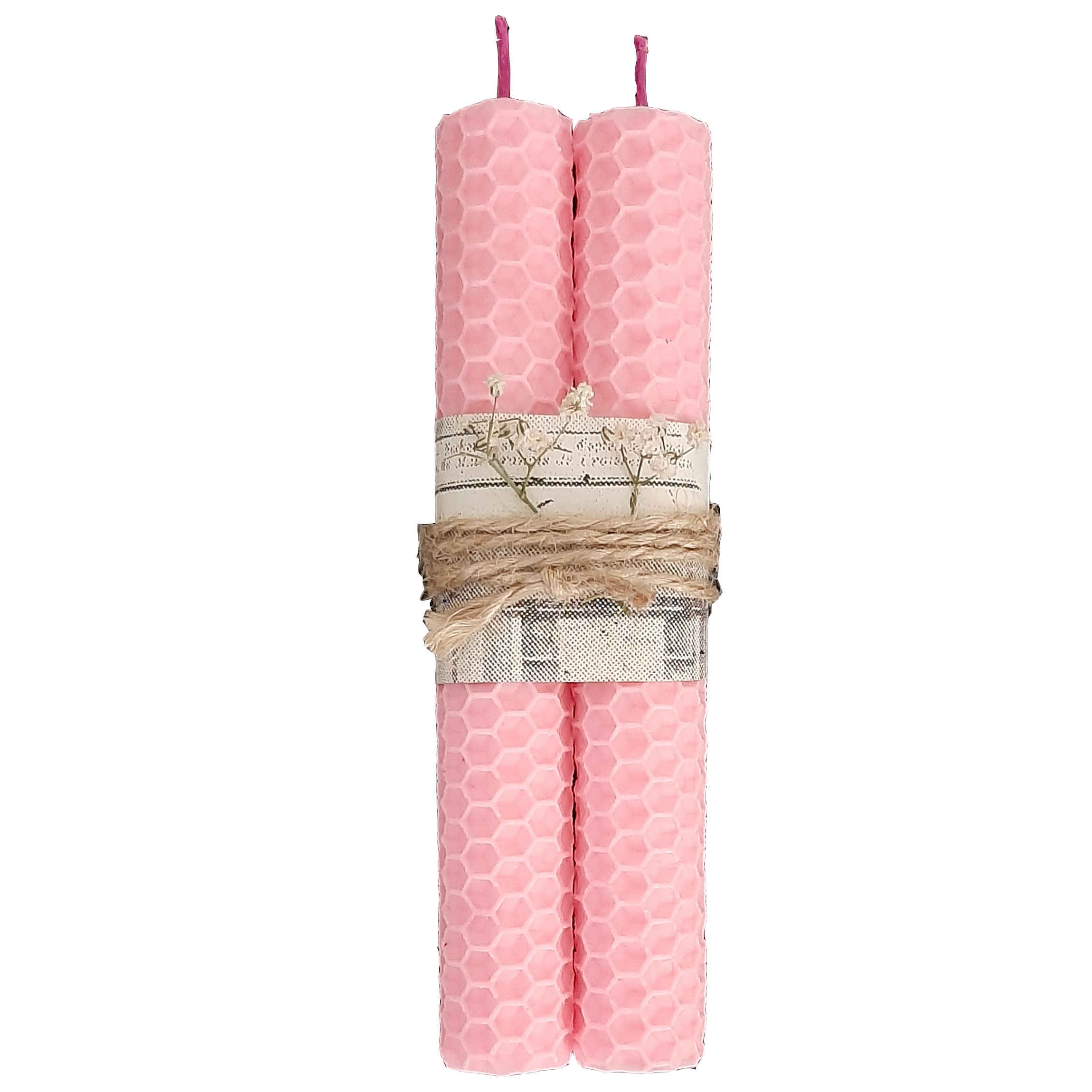 Main image of 手工天然蜂蜡柱形蜡烛套装（2件）