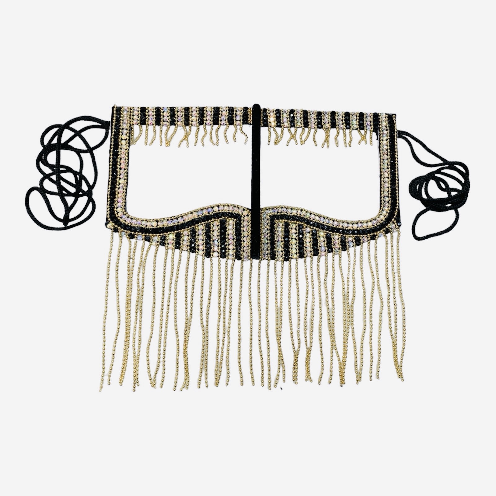 手工镶水钻 Battoulah 面具 – 红色波斯湾布尔卡