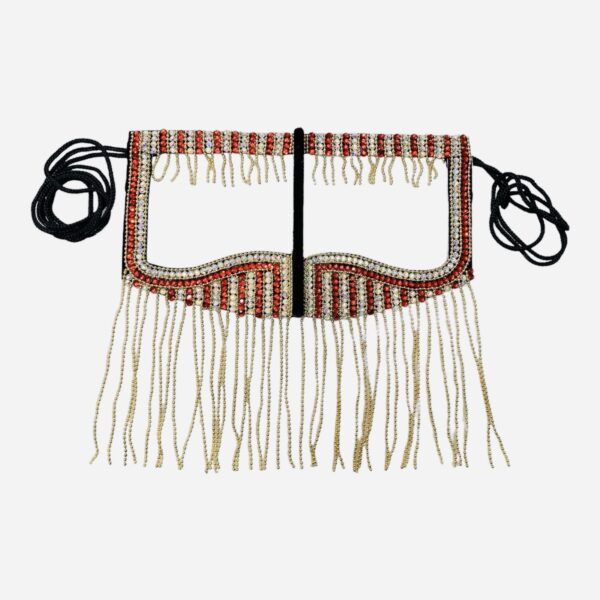 手工镶水钻 Battoulah 面具 – 红色波斯湾布尔卡