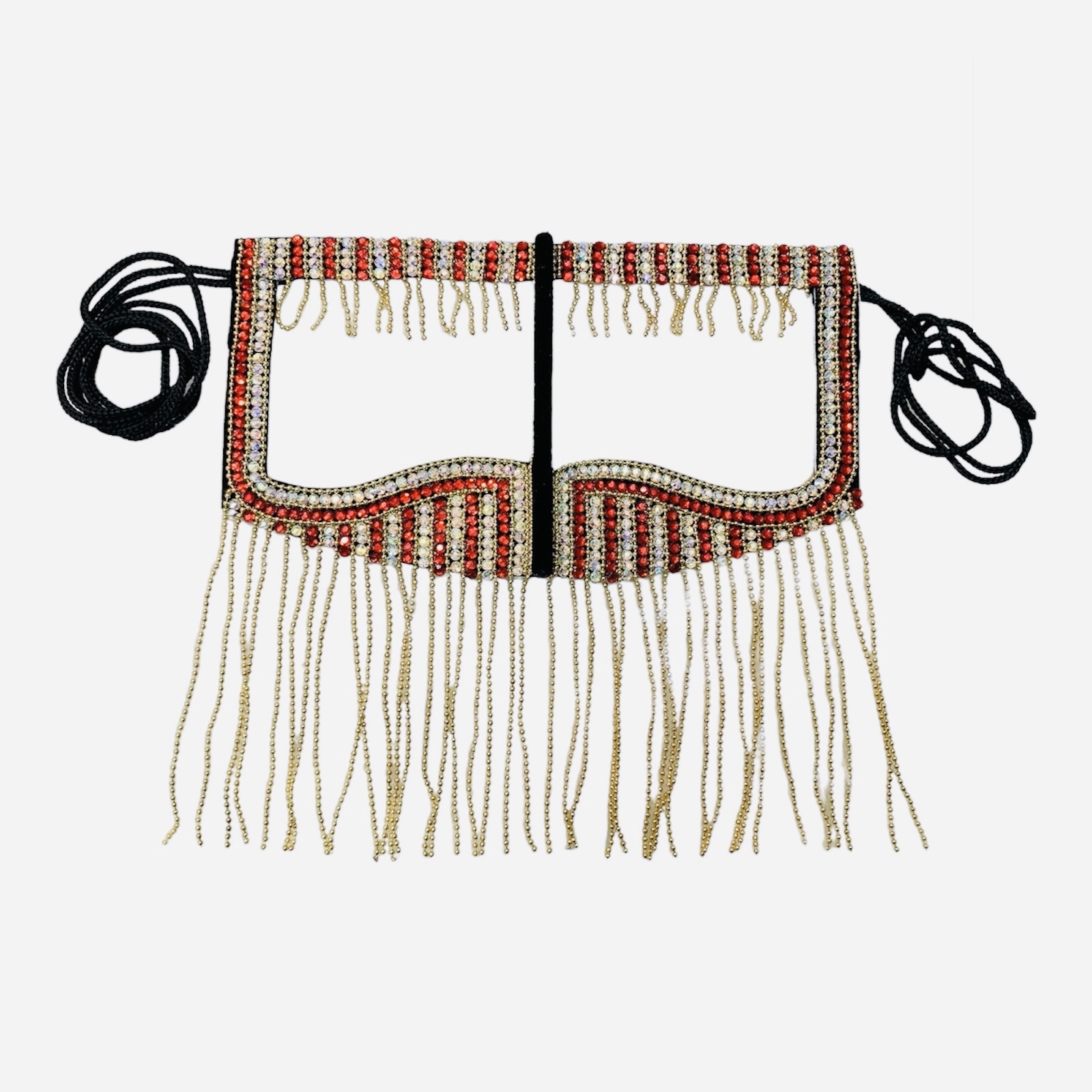 Main image of 手工镶水钻 Battoulah 面具 – 红色波斯湾布尔卡