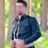 男士藏青色库尔德服饰配Pishtwen