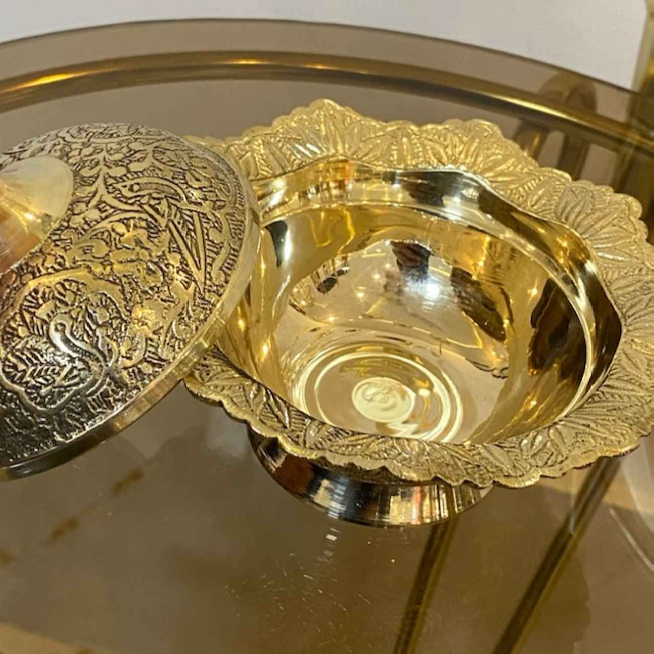 豪华黄铜糖罐——精致盖子