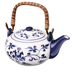 奢华瓷质茶壶 – 叶纹设计，适合特别场合