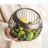 Thumbnail 3: 黑色时尚奢华金属线水果篮