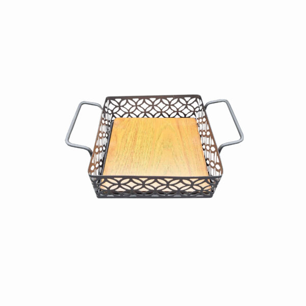 木质底座金属线水果篮 – 功能多样