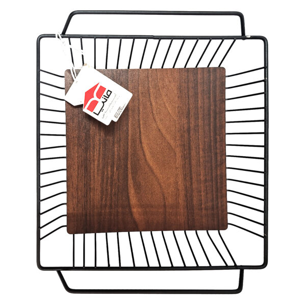 黑色木底金属线水果篮