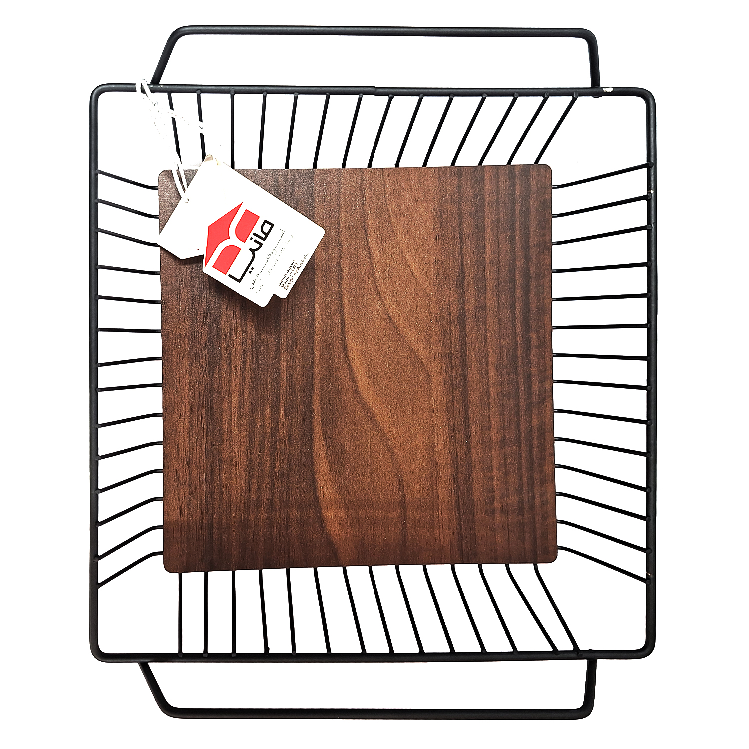 Main image of 黑色木底金属线水果篮