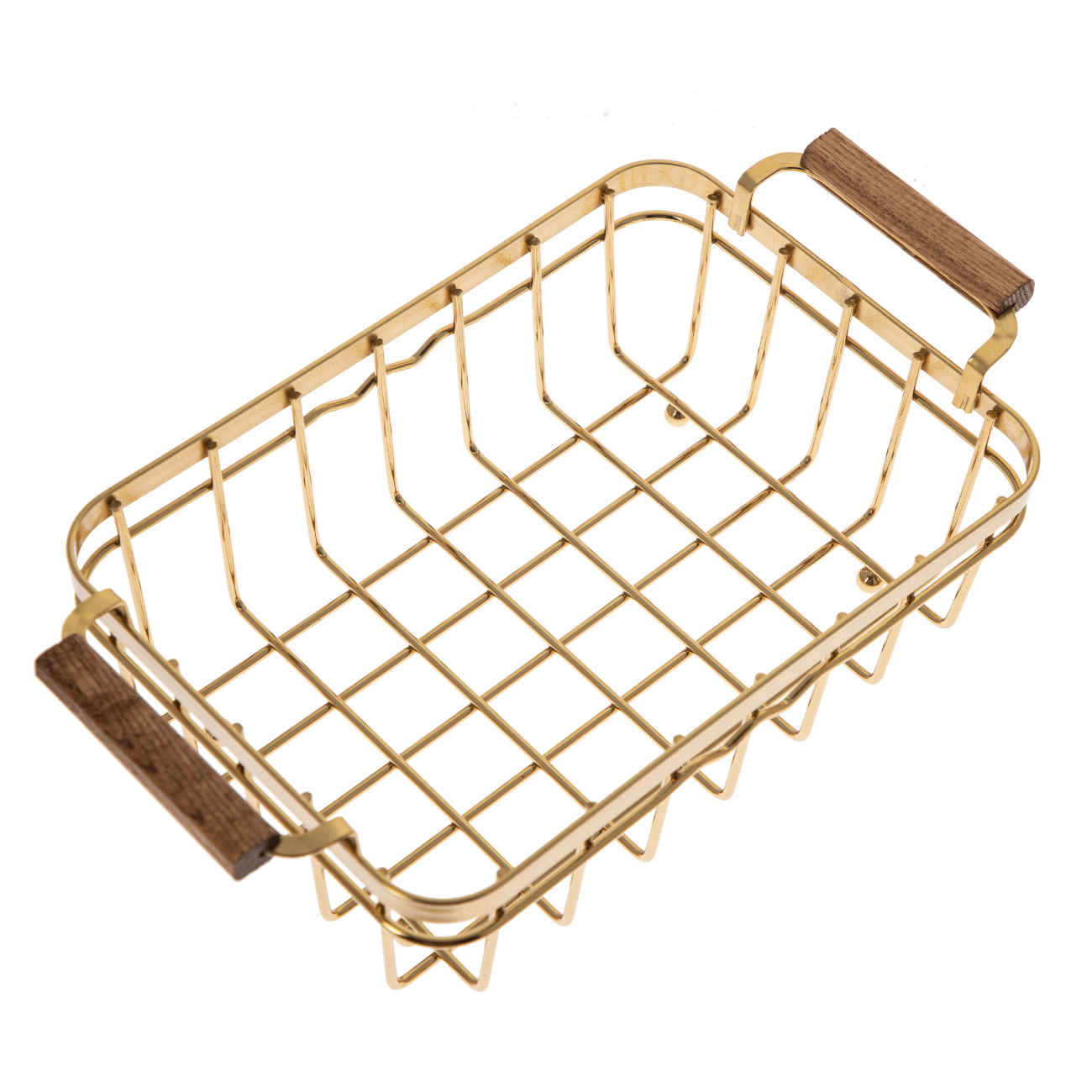 金色木底金属线水果篮