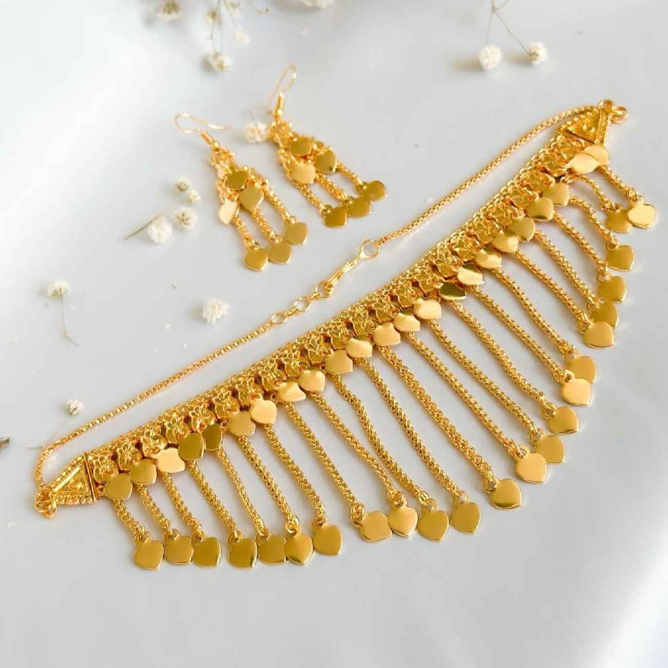 Mortasha黄铜项链与耳环套装