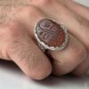 Thumbnail 6: 波斯男士玛瑙戒指 – 配有棕色宝石