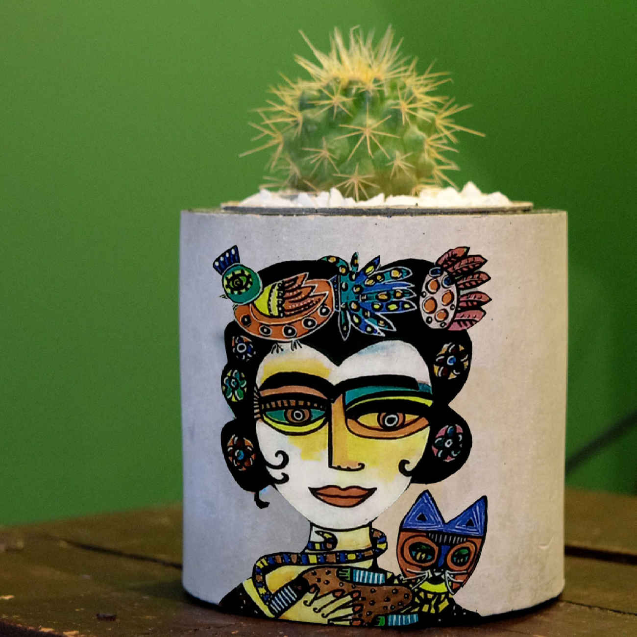 波斯优雅混凝土花瓶 手工制作 灰色