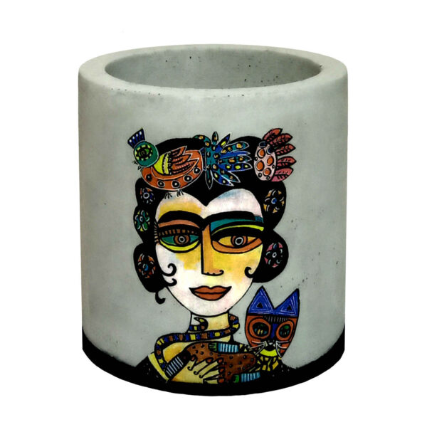 波斯优雅混凝土花瓶 手工制作 灰色