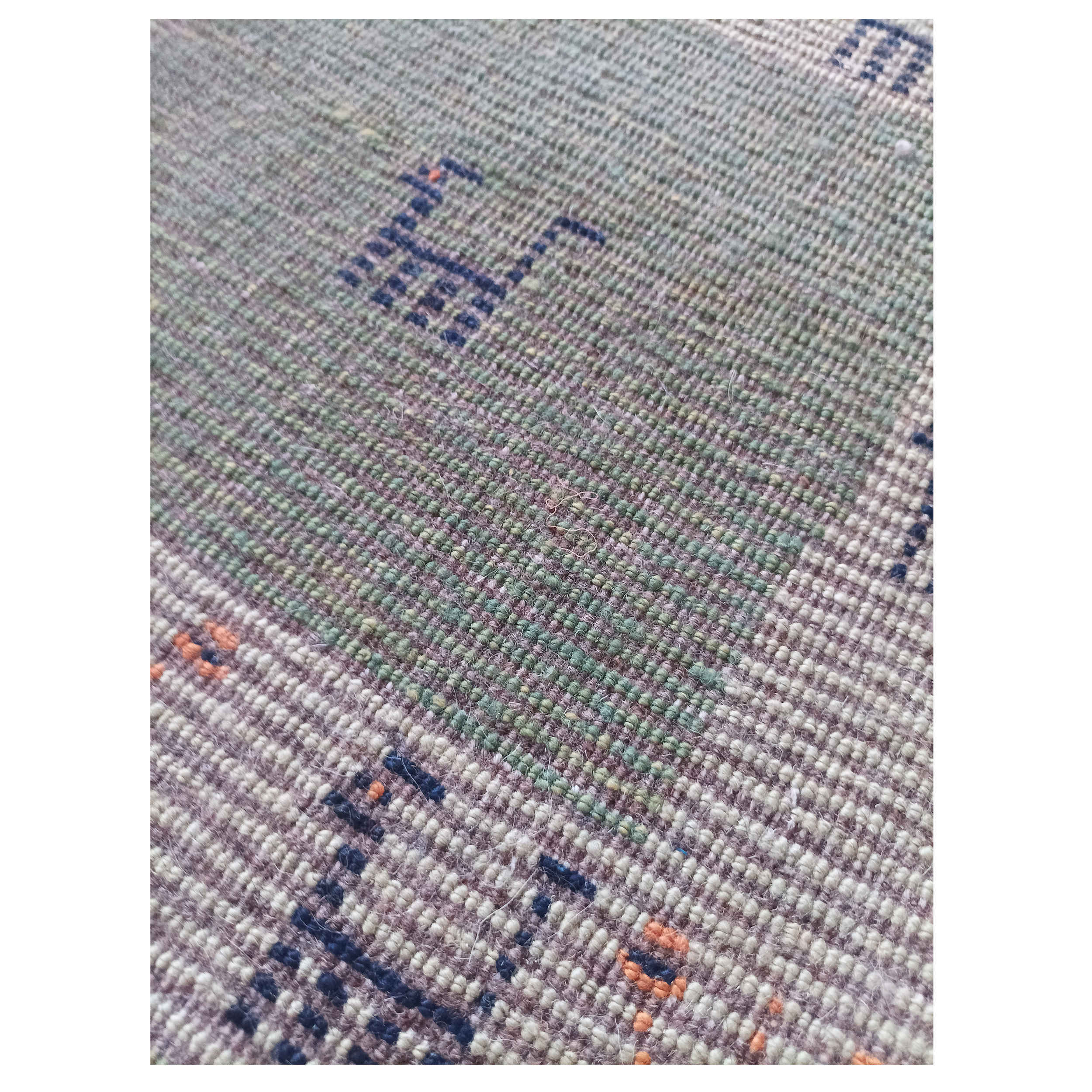 波斯加贝毯羊毛地毯 原创手工编织 Fars 动物图案 鼠尾草绿色