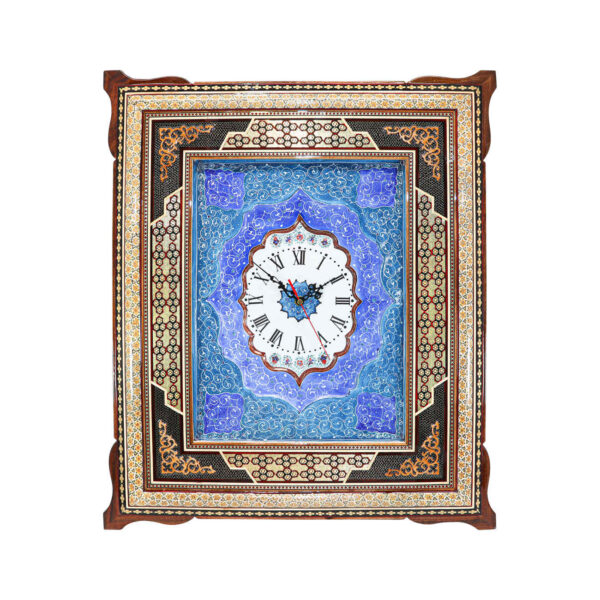 波斯风木质挂钟 – 镶嵌工艺