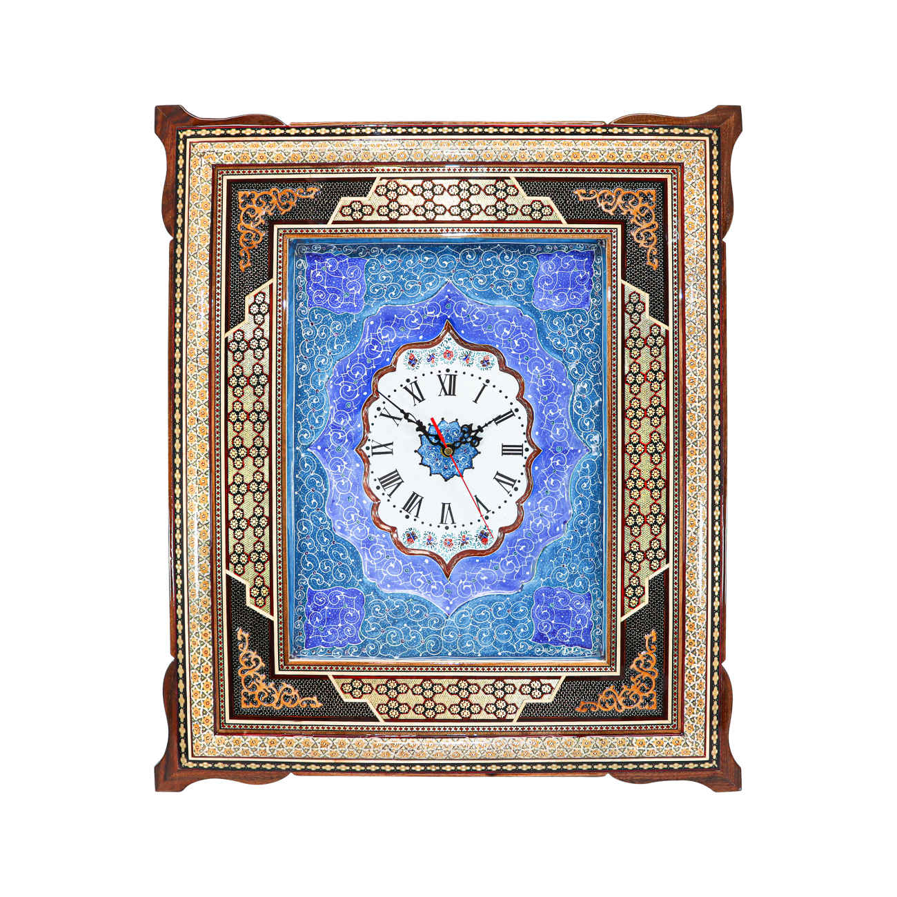 Main image of 波斯风木质挂钟 – 镶嵌工艺