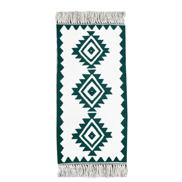 波斯卡什凯吉里姆长条地毯 原创手工编织 Ardabil 白色几何图案