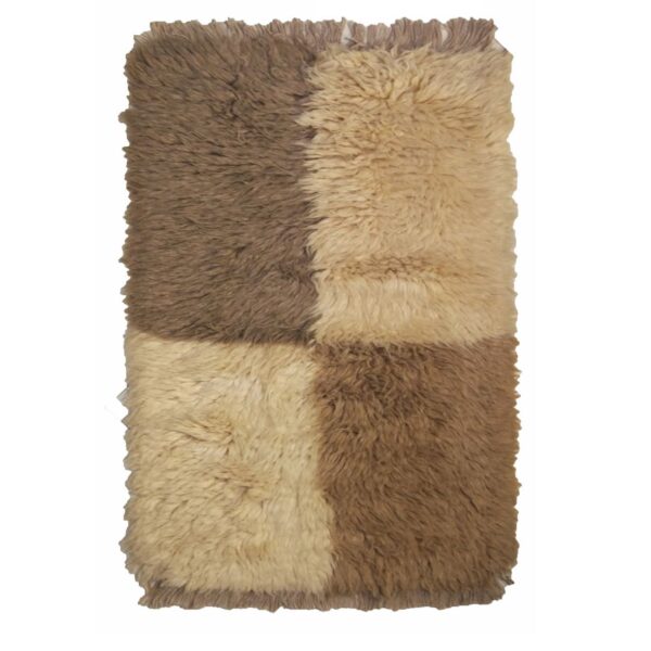 波斯羊毛地毯 手工编织 Fars 棕色格子图案