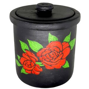 波斯石制 Dizi 锅，用于 Abgoosht，玫瑰设计