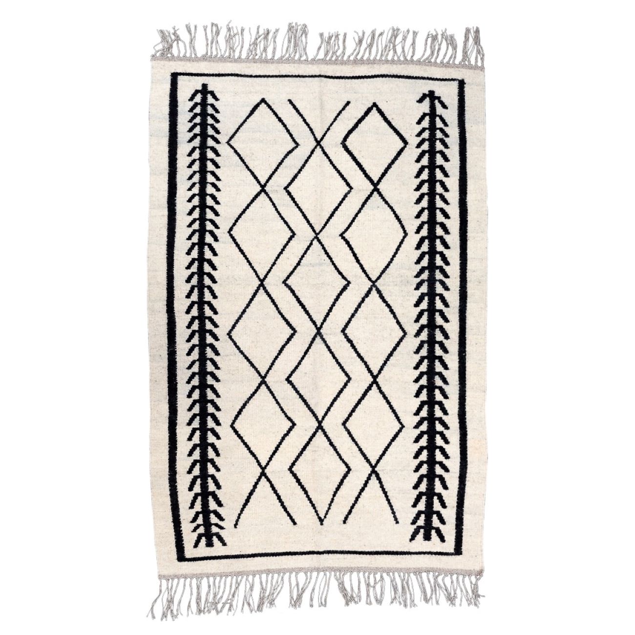 Main image of 波斯阿尔达比尔羊毛基利姆地毯 原创手工编织 白色