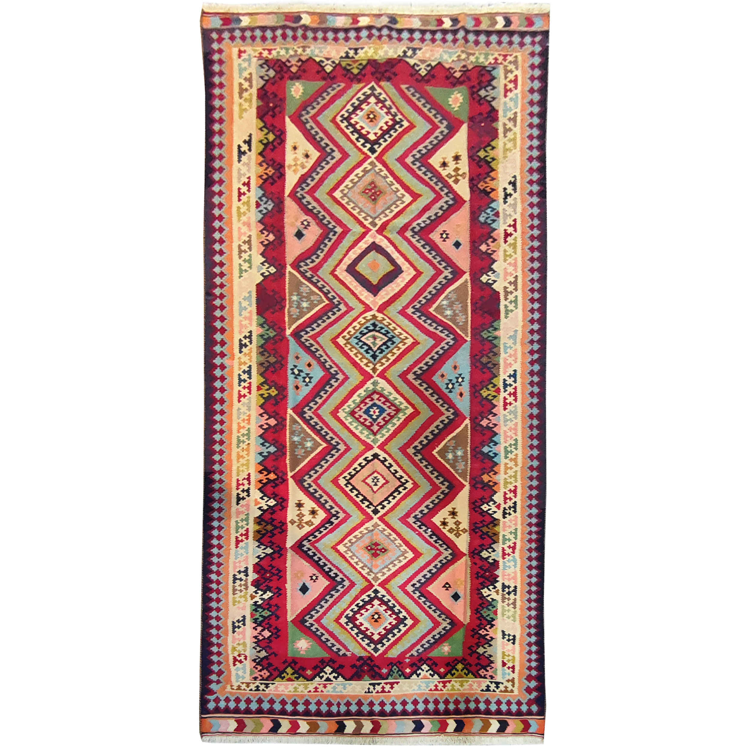 Main image of 波斯羊毛吉里姆长条地毯 正宗手工编织 Tabriz Qashqai 图案