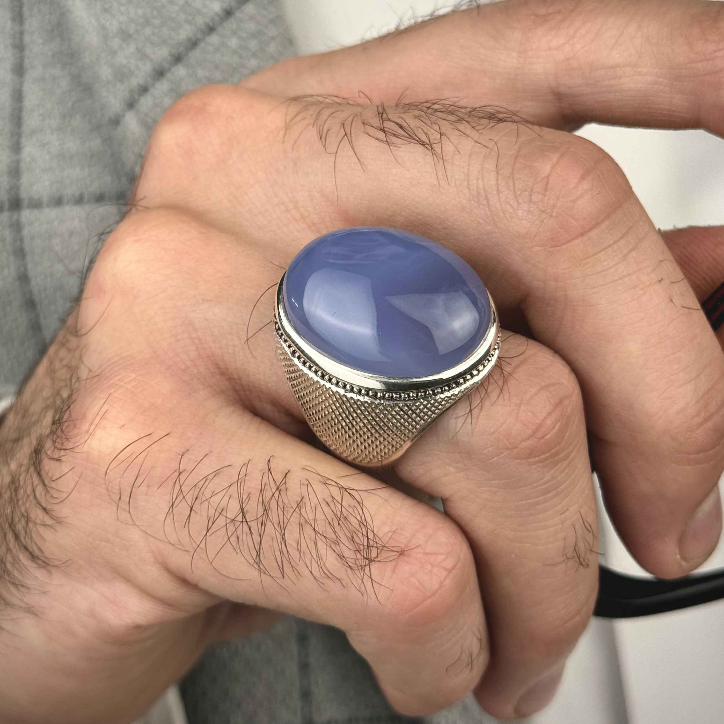 波斯也门阿奇克银戒指 – 男士款