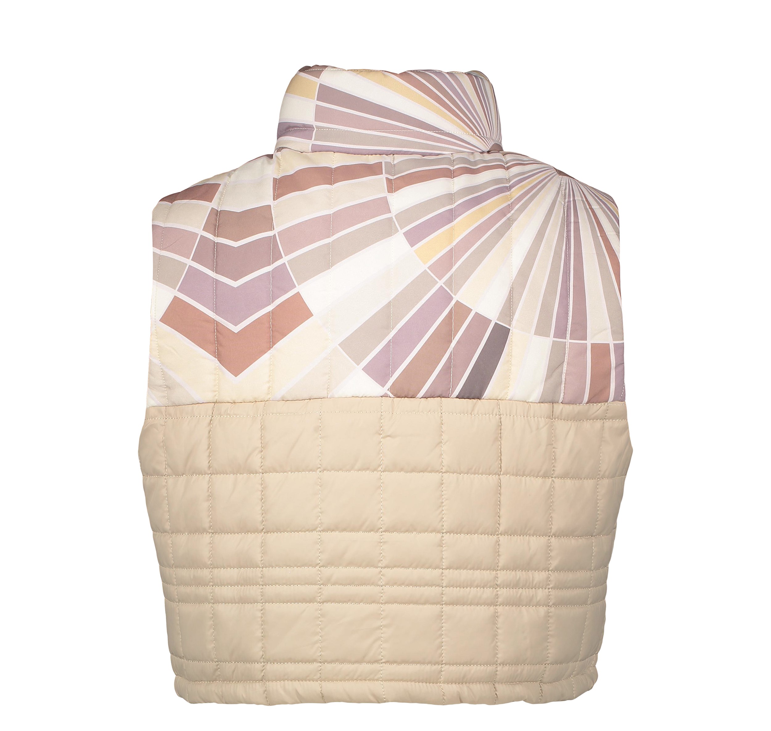 女款无袖羽绒夹克,拉链设计,条纹款