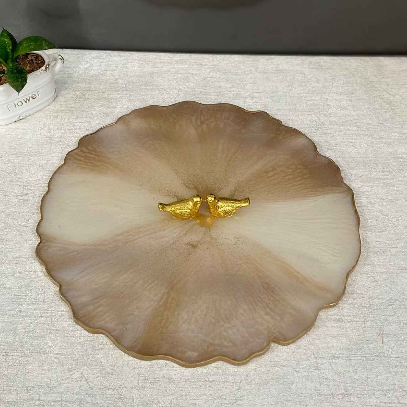 树脂托盘——手绘浅棕色