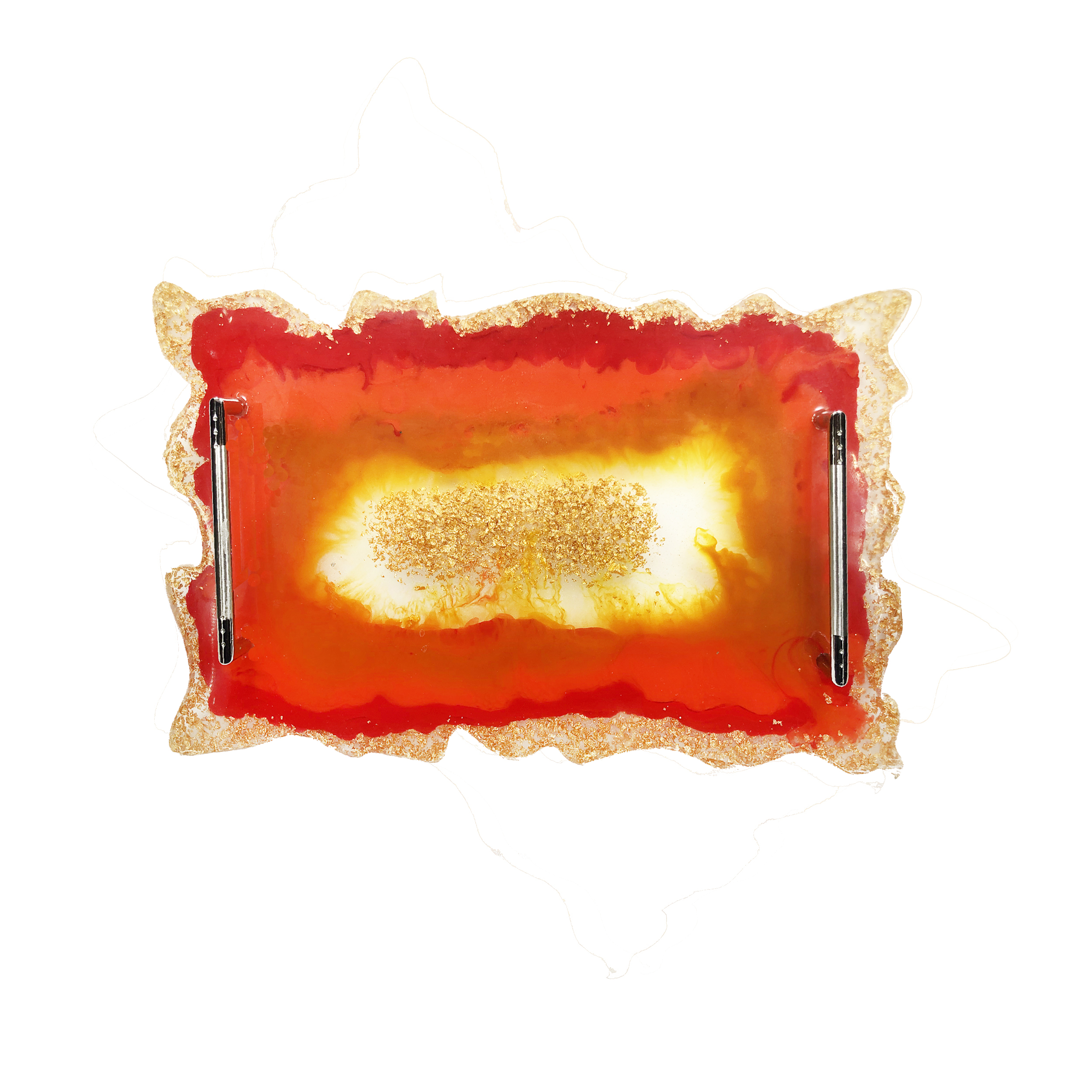 Main image of 树脂托盘带手柄——手绘橙色