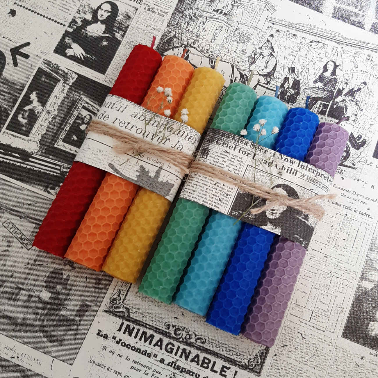 蜂蜡柱形蜡烛 – 可持续、清洁燃烧的优雅(7件套)