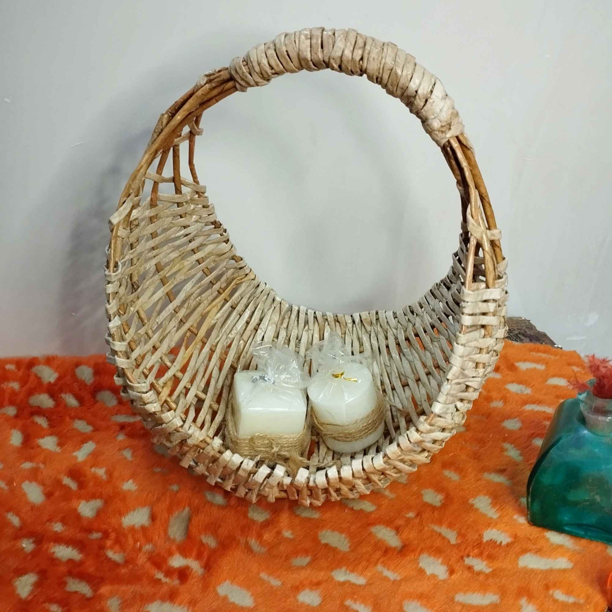 多用途手工编织柳条篮带手柄