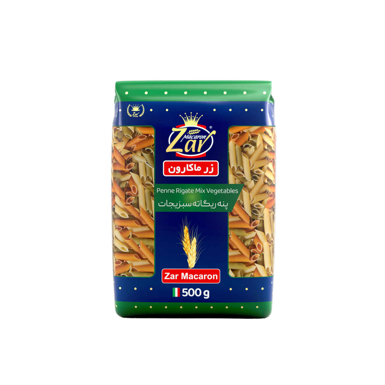 Main image of Zar蔬菜通心粉（Penne Rigate）– 500克：富含营养的菠菜与红椒意面