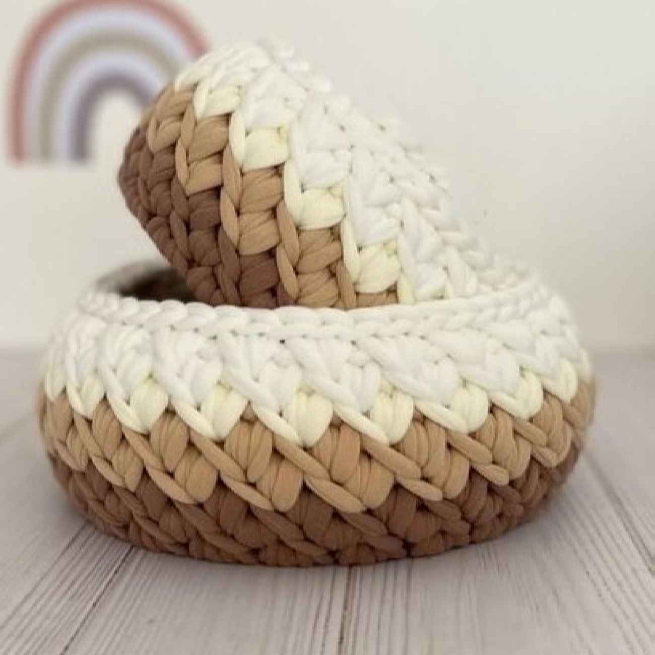 Main image of 棕色套装钩针收纳篮 – 完美收纳整理（2个装）