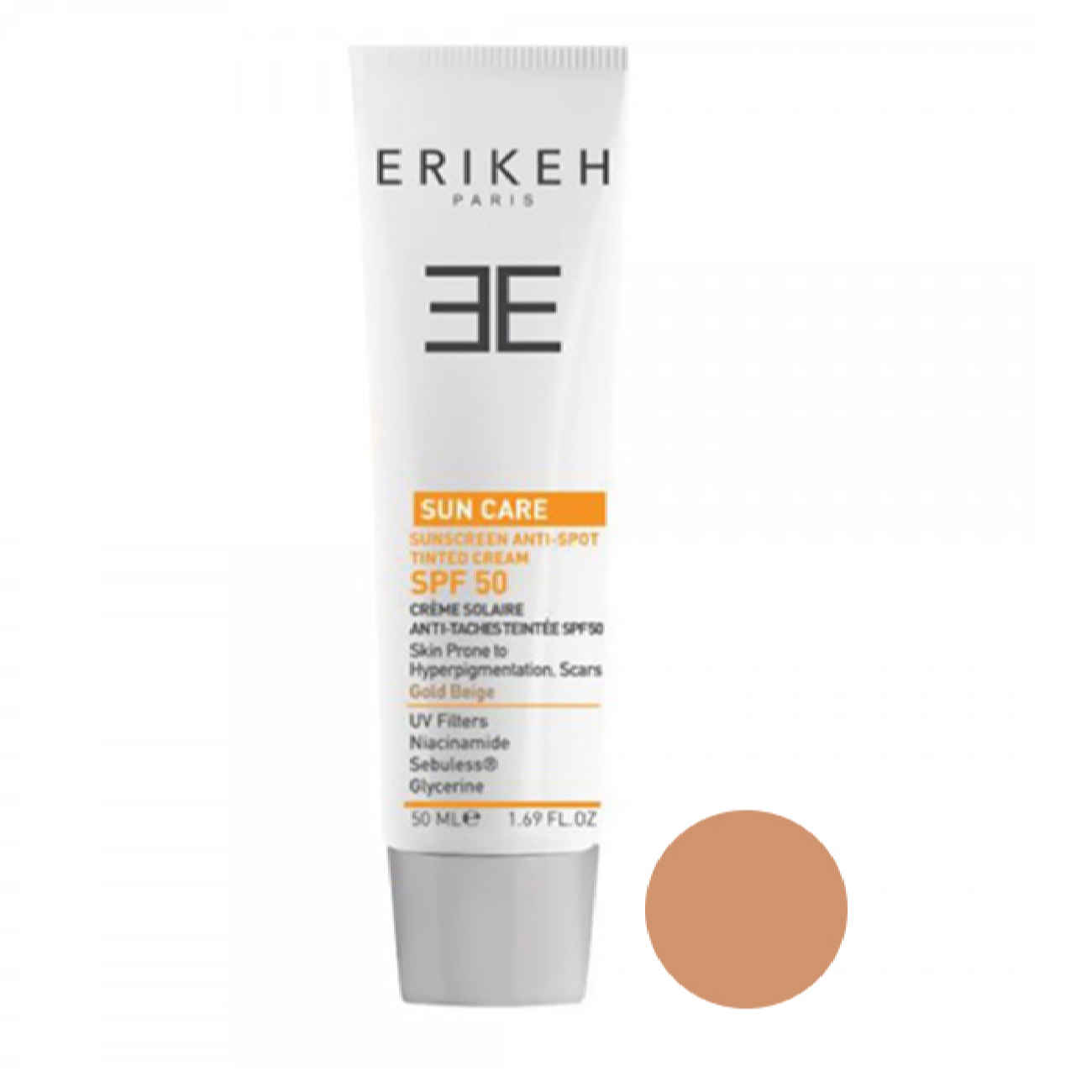 Erikeh 有色防晒霜 SPF50 – 抗斑护肤,50毫升
