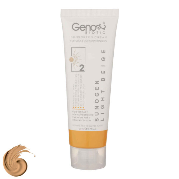 有色防晒霜 – Geno Biotic SPF50 浅米色，适合油性及混合性肤质（2支装）
