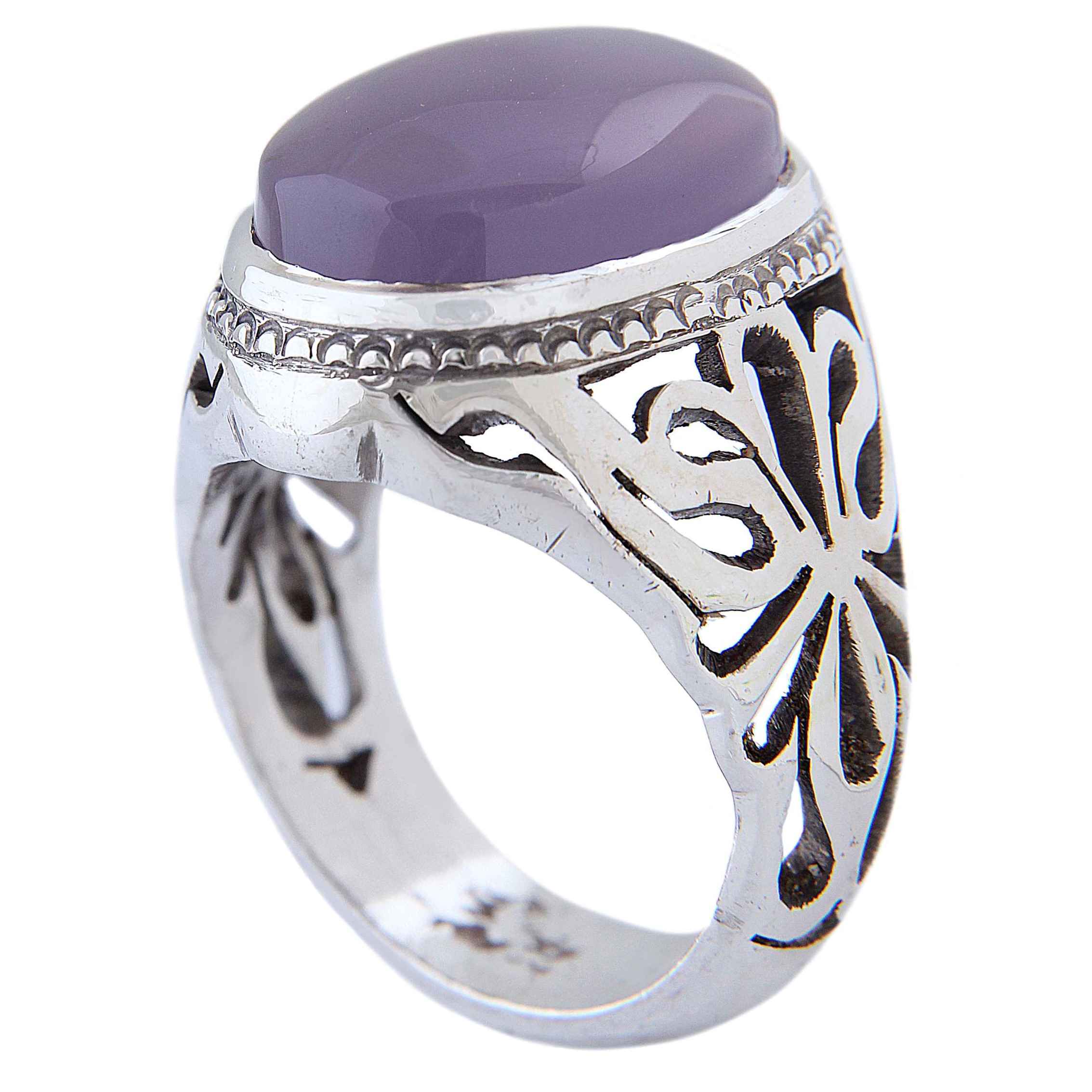 Main image of 波斯男士也门阿奇银戒指 – 手工制作的也门玛瑙石