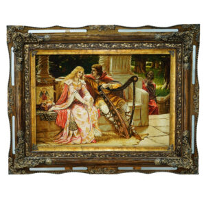 手工打结波斯图案地毯——Sardrud出品，Tristan与Isolde Edmund Blair Leighton设计