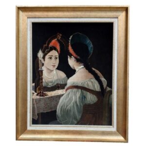 手工打结波斯图案地毯——Sardrud出品，《镜中的女孩》